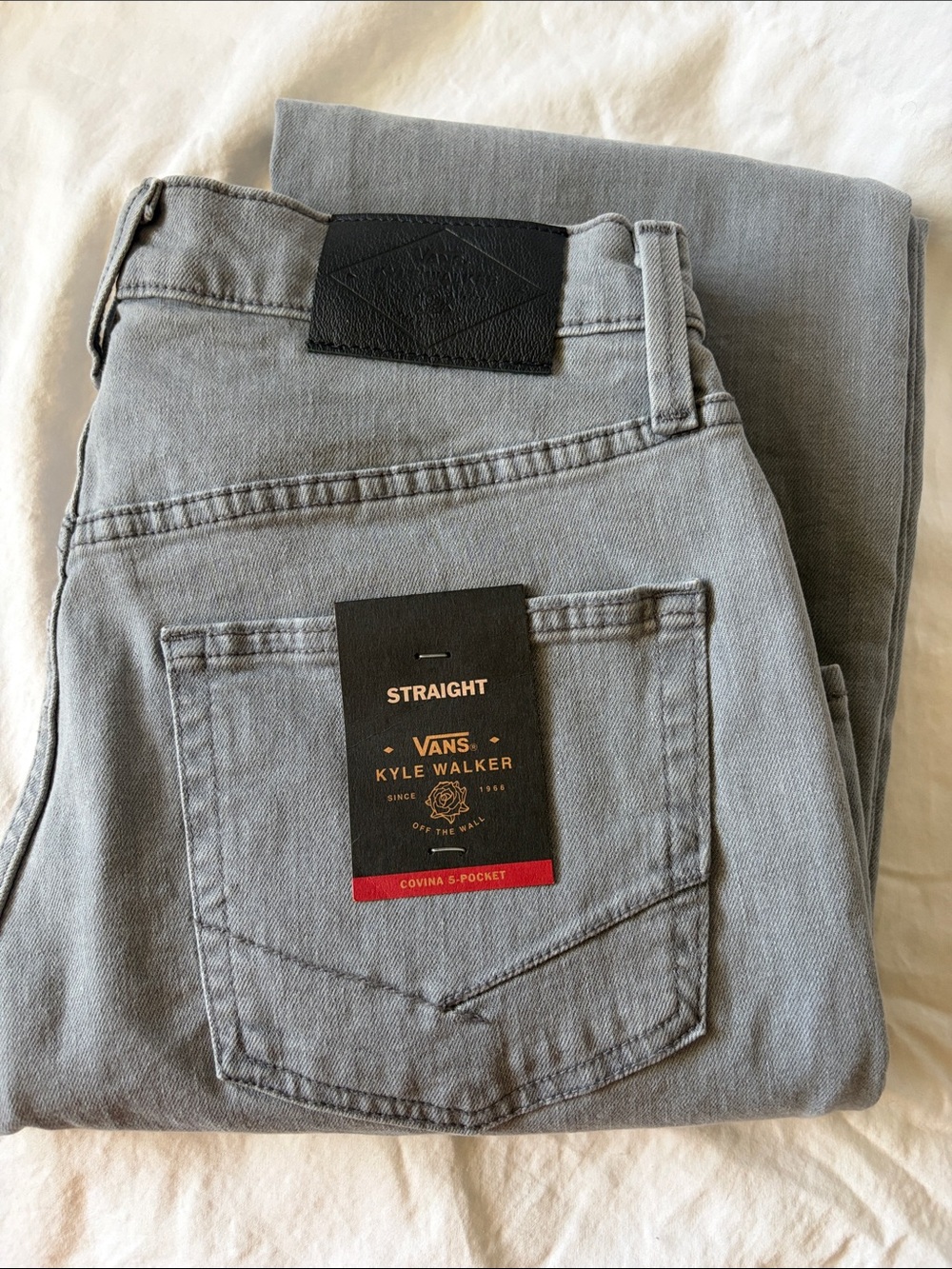 NWT Vans Kyle Walker Men’s Straight Jeans in Gray 30 x 32